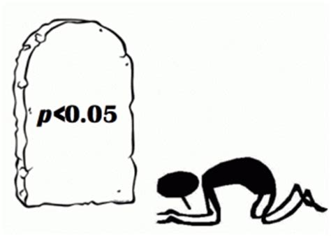 Stick figure worshipping a p-value